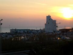 sunset at the port of Torre San Giovanni in Ugento, Lecce province