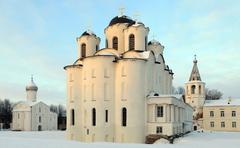 Veliky Novgorod Yaroslav Courtyard with Nikolsky Cathedral