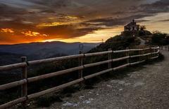 Ermita de Sant Ramon de Sant Boi de Llobregat with Garraf mountains in the background