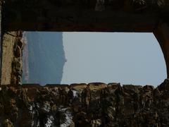 Ermita de Sant Ramon Nonat viewed through a window of Castellciuró