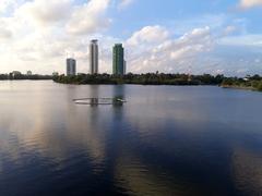 Diyawanna Lake with high-rise buildings in the background