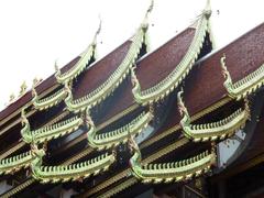 Viharn Roof with Naga Bargeboards at Wat Ku Tao