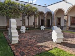 Sculpture by Mathias Goeritz in Hospicio Cabañas courtyard, Guadalajara, Mexico