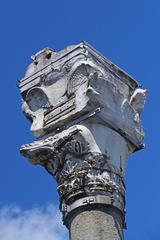 Byzantine honorific column in Istanbul with Corinthian capital and plinth with eagles at the corners