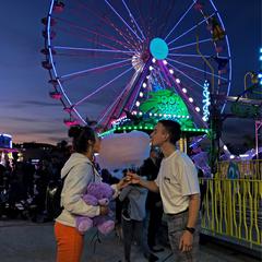 Couple at Antibes beach 2019