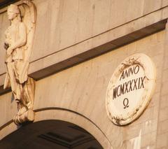 Detail of Arco de la Victoria in Madrid, Spain