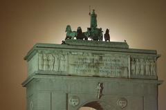 Partial view of Arco de la Victoria in Madrid, Spain.