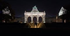 Arcade du Cinquantenaire at night in Brussels