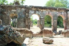 Back view of the Arikamedu archaeological site in India