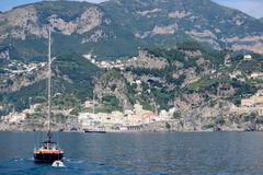 Atrani coastline view from the sea