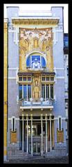 Art Nouveau façade of Maison Cauchie on rue des Francs