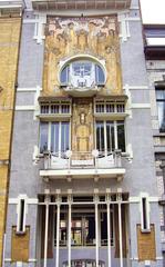 Façade of Maison Cauchie, an Art Nouveau building in Brussels