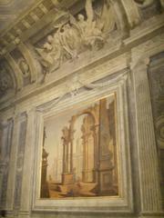 Interior view of the Stradivarius Museum in Cremona featuring display walls