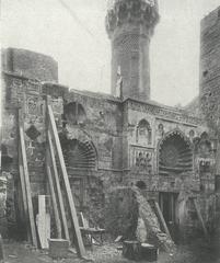 Aqmar mosque façade during restoration