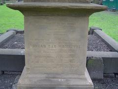 English inscription on Duncan Ban MacIntyre's Memorial in Greyfriars Kirkyard, Edinburgh