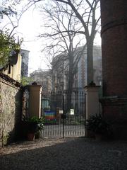 Botanical garden at Palace of Brera in Milan during winter