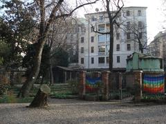 Winter view of the botanical garden at Palazzo di Brera, Milan