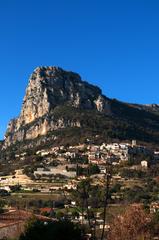 Saint-Jeannet village with the Baou de Saint-Jeannet cliff