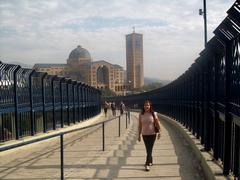 Aparecida SP Brasil - pedestrian bridge between new and old churches