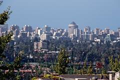 Panoramic view of Santiago, Chile with the Andes mountains in the background