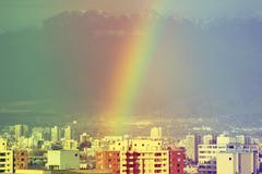 Rainbow in Santiago in July 2013