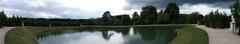 Palace of Versailles exterior view with gardens