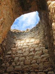 ruins of the smaller tower vault of Castillo de Otíñar in Jaén