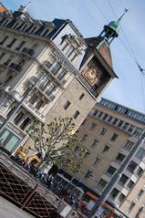 Clock Tower in Geneva from Pont de l'Ile