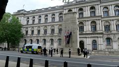 Cenotaph in Whitehall, London with police presence, June 7, 2020