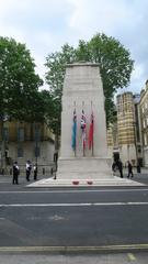 Cenotaph with police guard in Whitehall, London