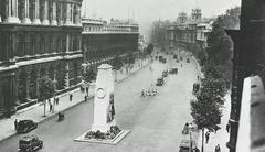 Whitehall looking north from a late 1930s Raphael Tuck postcard