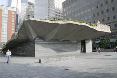 Irish Hunger Memorial in an urban setting