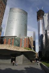 Irish Hunger Memorial with the new Freedom Tower under construction