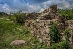 Irish Hunger Memorial in Manhattan featuring cottage ruins