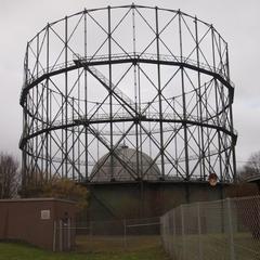 Gas storage tank at the Enzaue cogeneration plant, Pforzheim