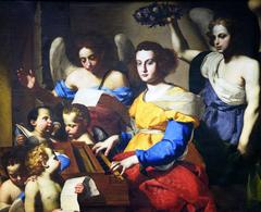 Saint Cecilia playing the harpsichord