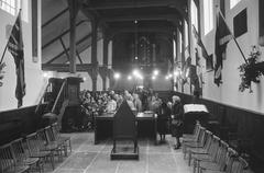 Interior of English church at Begijnenhof in Amsterdam during open day after completed restoration