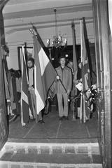 Parade of the English Reformed Church community at Begijnenhof in Amsterdam, November 6, 1974