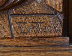 Rijksmonument number 384 interior woodwork detail with signature in Amsterdam