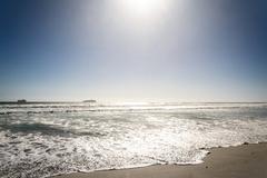 Scenic view of Bloubergstrand beach with Table Mountain in the background