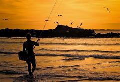 kite surfing at Bloubergstrand near Cape Town