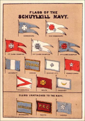 Flags of the Schuylkill Navy with a blue hue