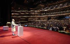 Prime Minister Narendra Modi addressing the Indian community at Dubai Opera in Abu Dhabi