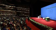 Prime Minister Narendra Modi addressing the Indian community at Dubai Opera 2018