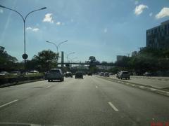 Museu de Arte Contemporânea and Obelisk of Ibirapuera in view from Avenida Vinte e Três de Maio