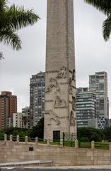 Ibirapuera Park in 2023 with lush greenery and the Monument to the Bandeiras in the background