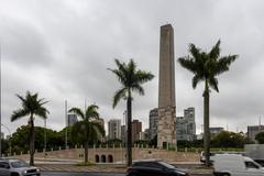 Ibirapuera Park with lake and buildings in the background