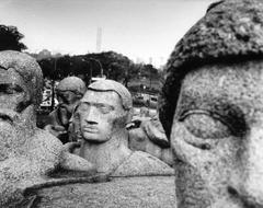 monument with stone heads in Brazil