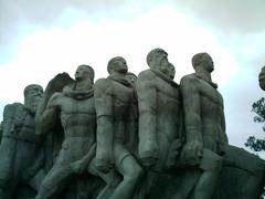 close-up of the Monumento às Bandeiras in São Paulo