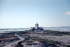 Le Fort Louvois with oyster farms in Bourcefranc-le-Chapus, Charente-Maritime, France